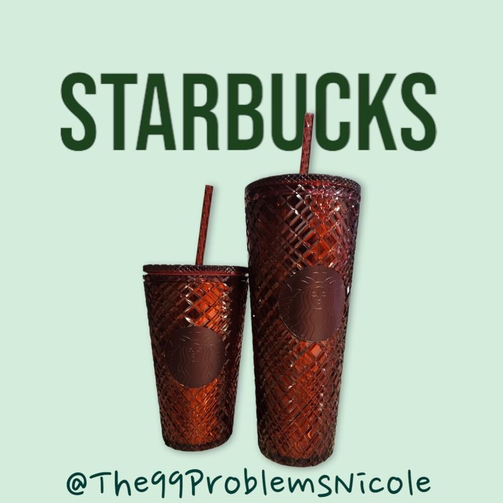 Red Starbucks Holiday Red Crystal Tumbler Set
